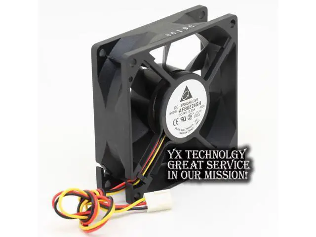 Alt view image 3 of 5 - Delta and AFB0824SH 8025 8cm 24V 0.33A dual ball bearing drive fan 80*80*25mm