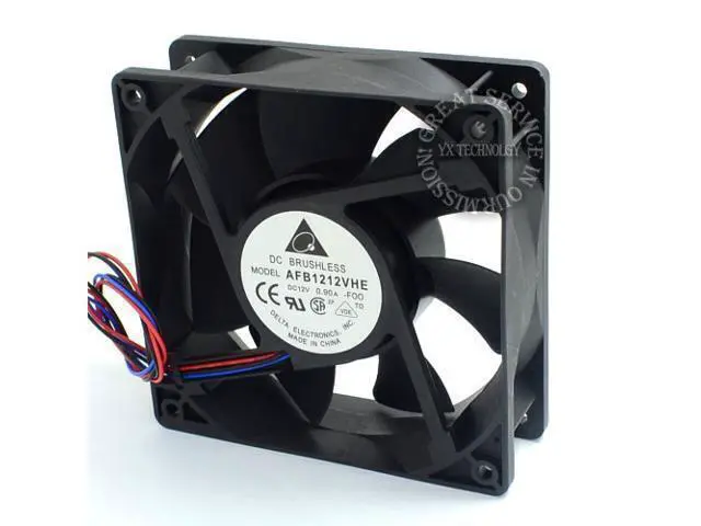 Alt view image 2 of 6 - Delta AFB1212VHE -F00 signal 120mm 12cm DC 12V 0.90A 3-pin server inverter axial blower cooler cooling fan