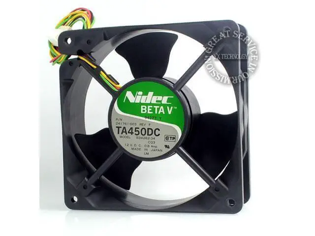 Alt view image 2 of 6 - 6 piece/lot Nidec TA450DC B34262-34 12V 0.8A 12038 12cm large air flow cooling fan NIDEC 120*120*38mm