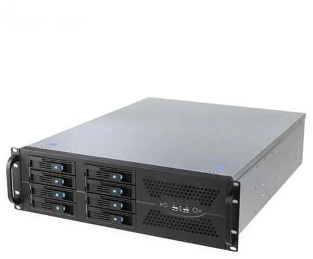 Main image of 19-inch 3U 8HDD bay rack-mount hot-swappable server storage chassis, supporting big data ATX motherboards