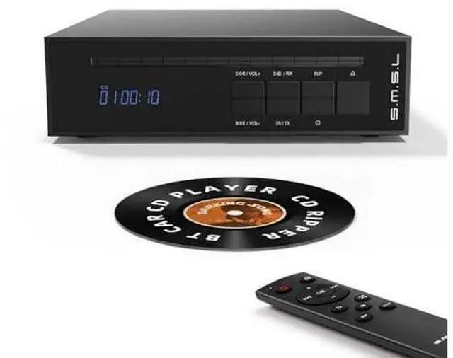 Main image of SMSL PL20 HiFi CD Player for Home, CD Ripper, Bluetooth Car CD Players, 2*CS43131 Chip, USB Drive/Bluetooth Input RCA/BT/3.5mm/4.4mm Balanced/Optical/Coaxial Digital Output, Black