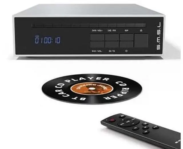 Main image of SMSL PL20 HiFi CD Player for Home, CD Ripper, Bluetooth Car CD Players, 2*CS43131 Chip, USB Drive/Bluetooth Input RCA/BT/3.5mm/4.4mm Balanced/Optical/Coaxial Digital Output, Silver