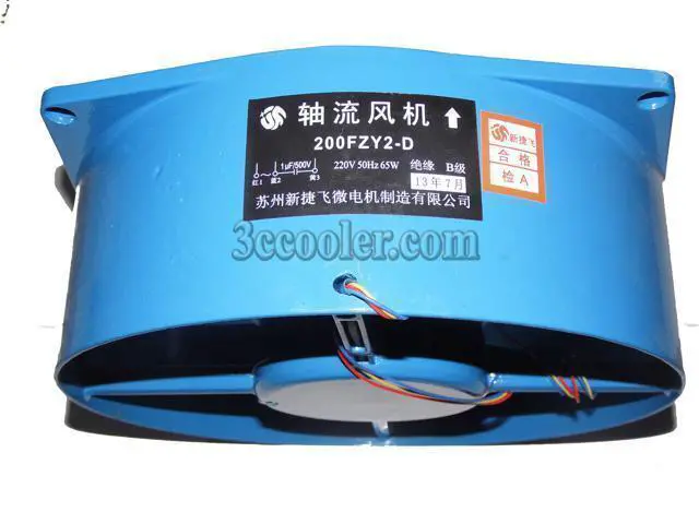 Alt view image 2 of 3 - 200FZY2-D Class B 220V ~ 50Hz 65W metal-frame 3 wires AC axial fan For cabinet room inverter