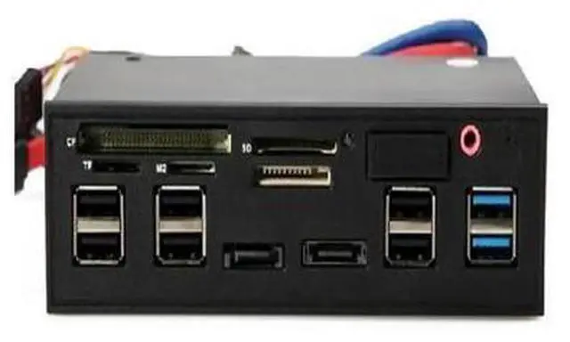 Main image of 5.25"PC Media Dashboard Multi-Function Front Panel 2-Port USB 3.0 +6-Port + USB2.0 All In 1 Card Reader + eSATA+ SATA+Auido Port