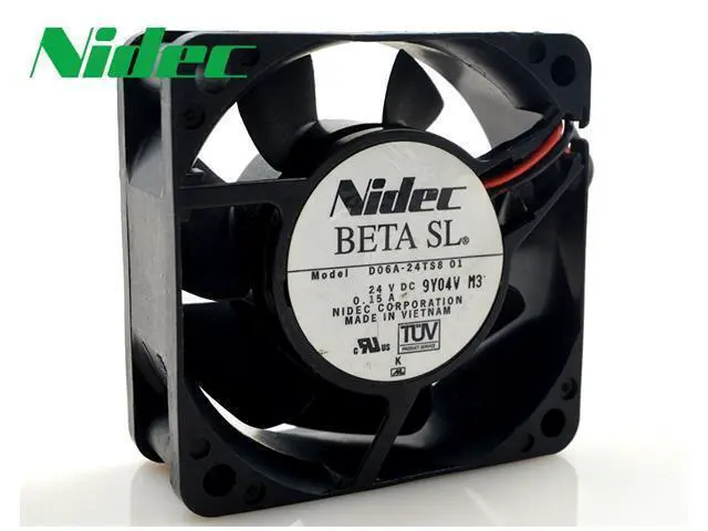 Alt view image 2 of 5 - Nidec D06A-24TS8 01 24V 0.15A 6CM 60*60*25MM 6025 2-wire dual ball bearing ultra-quiet cooling fan