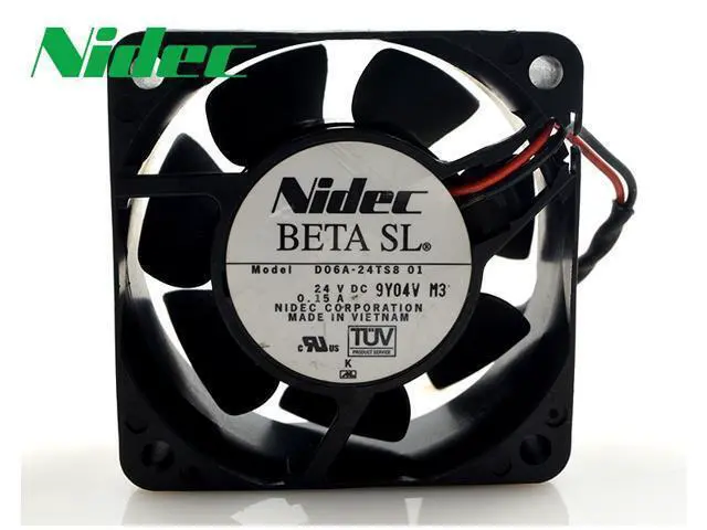 Alt view image 5 of 5 - Nidec D06A-24TS8 01 24V 0.15A 6CM 60*60*25MM 6025 2-wire dual ball bearing ultra-quiet cooling fan
