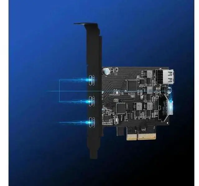 Main image of 20Gbps PCIE X4 To 3 USB 3.2 TYPE-C With Internal USB2.0+TYPE-E Expansion Card