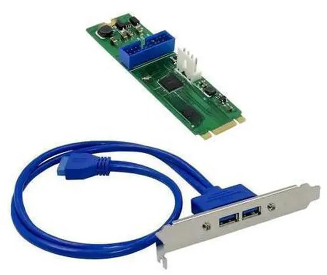 Main image of NGFF M.2 b+m key to 2-ports USB 3.0 Adapter Converter Card 19Pin 20Pin Dual usb3.0 720202 chipset M2 Expansion Bracket