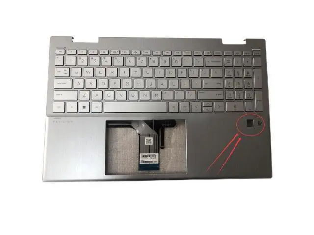 Alt view image 3 of 3 - for Pavilion x360 15-ER Palmrest Fingerprint US Keyboard Backlit M45130-001