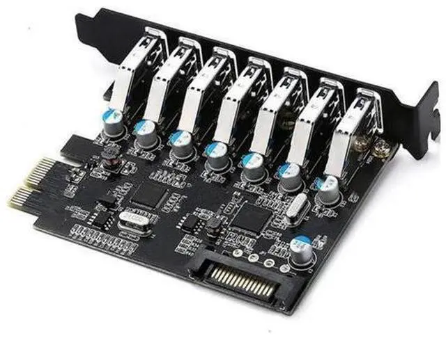 Main image of PCIE 7 Ports USB3.0 Hub Express Card Expansion Card by PCI-Express Adapter Support Win10