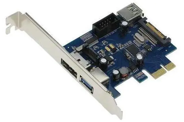 Main image of External USB3.0 Port Power eSATA Port Internal USB 3.0 9pin USB Header PCIe Card With 15pin SATA Power Socket (NEC / uP