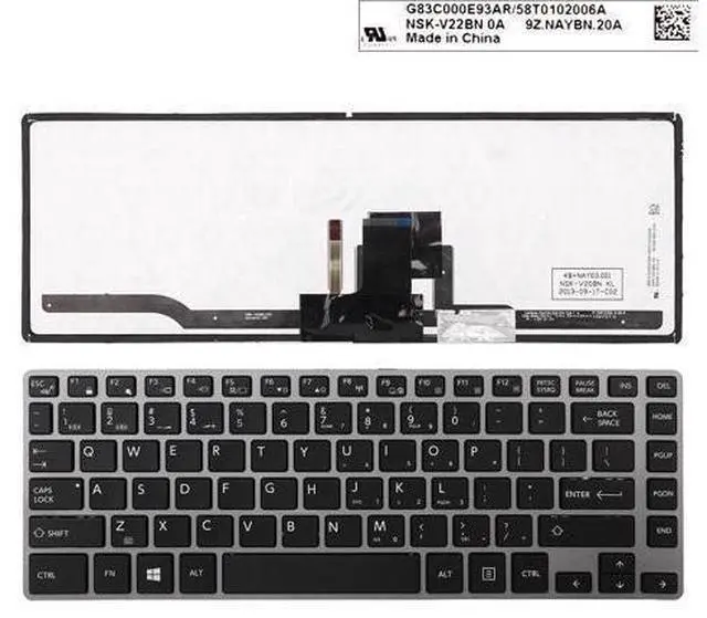 Main image of US Keyboard for TOSHIBA Tecra z40 a z40 b Gray color Frame Black Backlit
