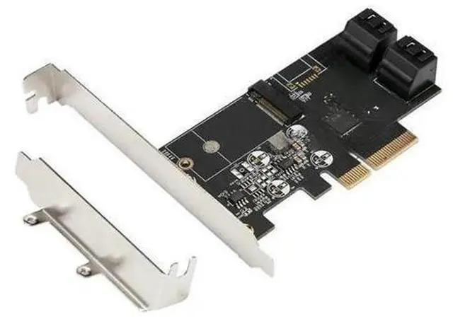 Main image of PCIe 3.0 x2 to M.2(NGFF) B Key and 4 SATAIII 6G internal ports expansion controller card support 2230,2242 size ngff ssd