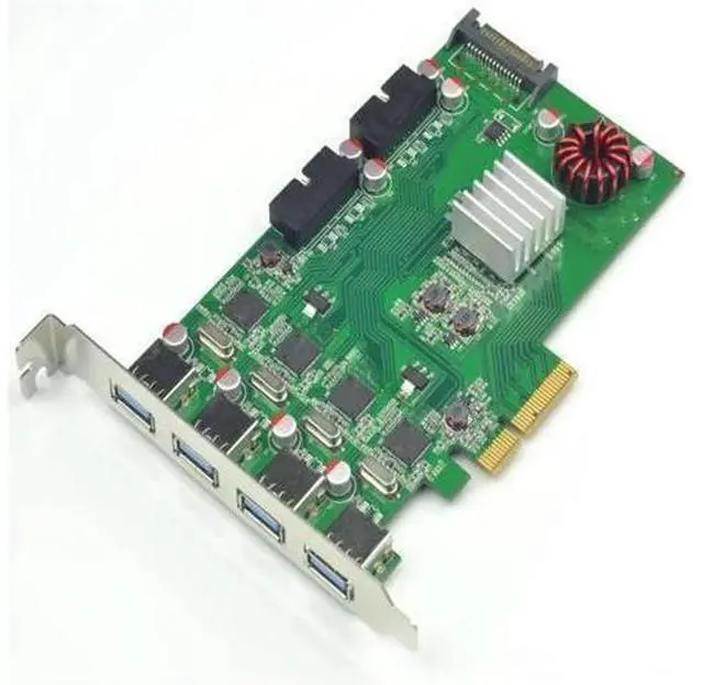 Main image of 20Gbps PCI-E 2.0 X4 8 Port USB3.0 Expansion card 19pin 4 ASM1042A Chipset+P17C9X2G608 Chip Pci express Industrial camera