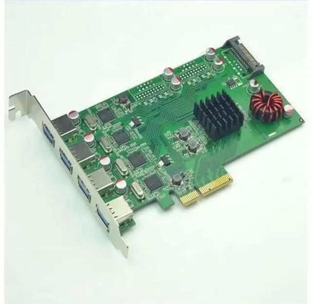 Main image of 20Gbps PCI-E 2.0 X4 4 Port USB3.0 Expansion card 4 ASM1042A Chipset+P17C9X2G608 Chip Pci express Industrial camera