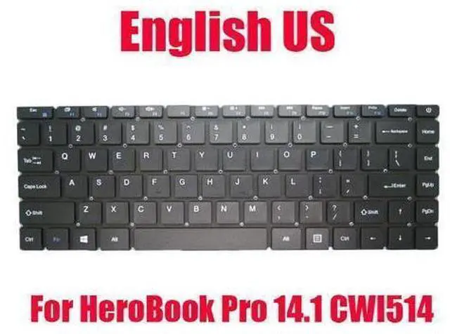 Main image of Laptop Replacement Keyboard For Chuwi HeroBook Pro 14.1 CWI514 English US Black