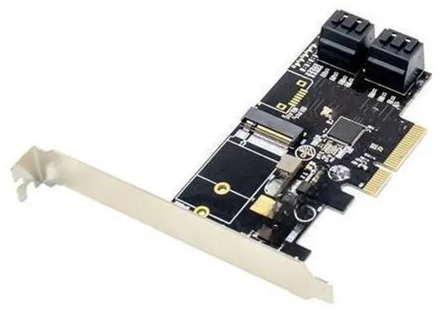 Main image of PCI-E X4 To M.2 Key B NVMe SSD 4 Port SATA3.0 Adapter Expansion Card NGFF Adapter Card JMB585 Chipset 6Gbps gen3 4 port sata 3