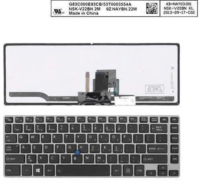 Main image of US Keyboard for TOSHIBA Tecra z40 a z40 b GRAY FRAME BLACK With Point Backlit