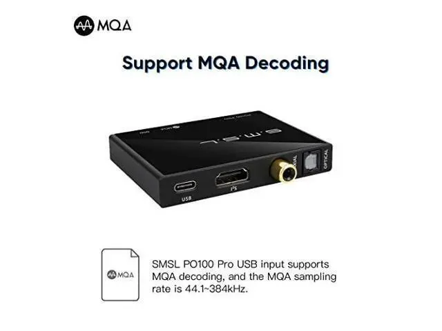 Alt view image 4 of 7 - SMSL PO100 PRO MQA DDC XMOS XU316 Digital to Analog Audio Converter, Type-C USB Input IIS/Optical/Coaxial Output Mini Portable USB Interface for Phone/PS5/Switch/TV