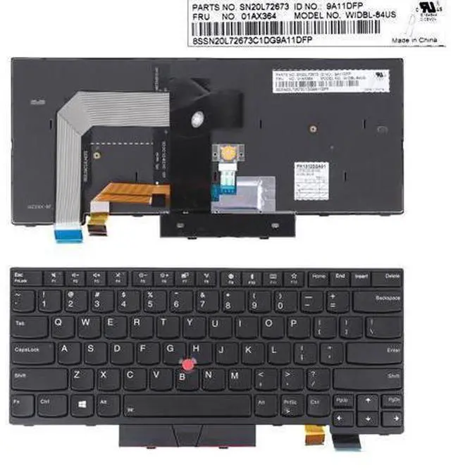 Main image of US Keyboard for ThinkPad T470 T480 BLACK With Point SticK Backlit