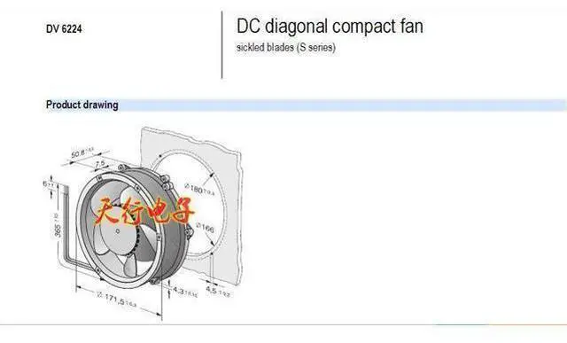 Alt view image 2 of 2 - For Siemens inverter fan fan DV6224/2 original plug 24v and ABB inverter ACS800 dedicated fan DV6224R