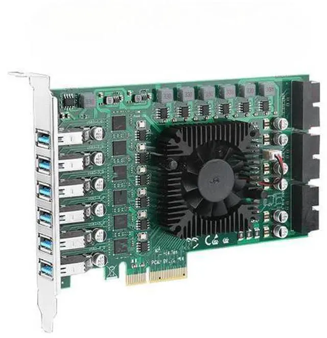 Main image of Independent Channel USB3.0 Adapter Card PCIEx4 To USB3.0 Expansion Card Industrial Camera 4PIN + SATA