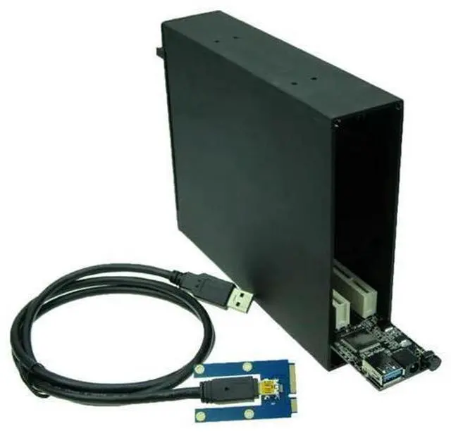Main image of Mini PCIe to Dual PCI Bus Slot Adapter with case enclosure