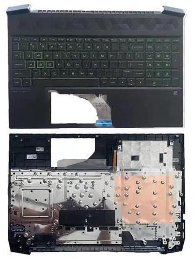Main image of For Pavilion 15-EC Top Palmrest Keyboard Green Backlit L72597-001 L72598-001