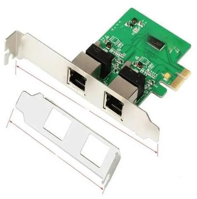 Main image of PCI-Express Dual Gigabit Ethernet Controller Card, RTL8111 Chipset, support low profile bracket 10/100/1000Mbps