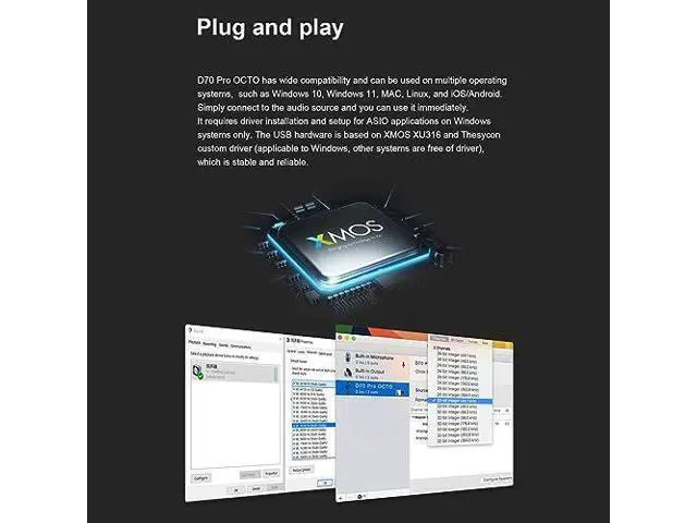 Alt view image 6 of 6 - Topping D70 Pro OCTO Hi-Res DAC: 8X CS43198 Flagship Chips, Bluetooth5.1 Wireless Audio DAC, USB/AES/BT/Opt/Coax Input XLR/RCA Output, Home Audio DA Converters, Preamp DAC with Color Display (Silver)