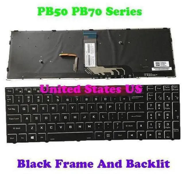 Main image of US Backlit Keyboard For CLEVO N15Z3 PB70 PB71 PB50 PB51 CVM18H93US9430 English