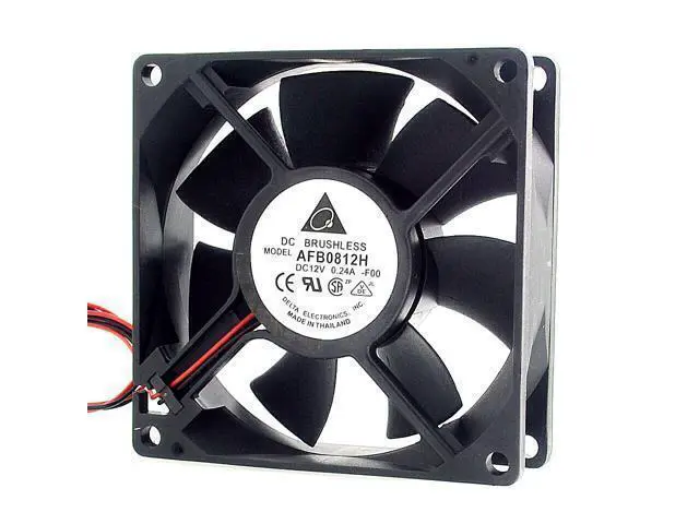 Alt view image 2 of 6 - 10pcs AFB0812H 8cm 8025 12V 0.24A 2wire double ball bearing fan pwm Delta 80*80*25mm