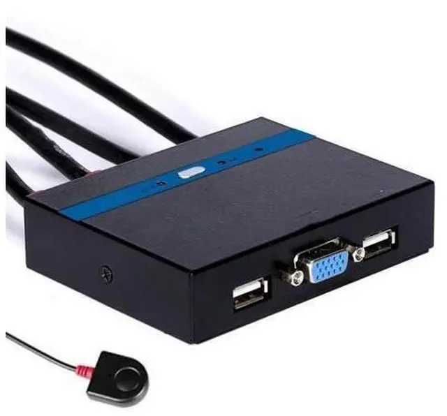Main image of 4 Port Auto Smart USB VGA KVM Switch with Wired Remote Extension Switcher Panel High Resolution PC Selector key 481KL
