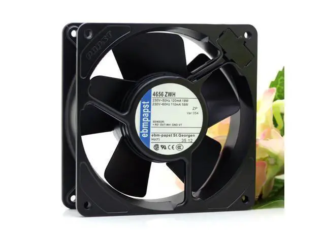 Alt view image 2 of 4 - 4656 ZWH 12038 19W/18W 230V metal high temperature fan 2 plug