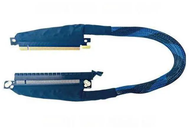 Main image of PCIE 4.0 X16 Graphics Card Extension Cable 180 Degree connector with Braided Mesh Sleeve server AI Processing