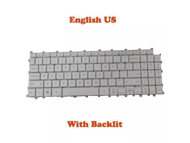 Alt view image 5 of 5 - New Backlit US Keyboard White For 16Z90P 16Z90P-G 16Z90P-K 16Z90P-N No Frame