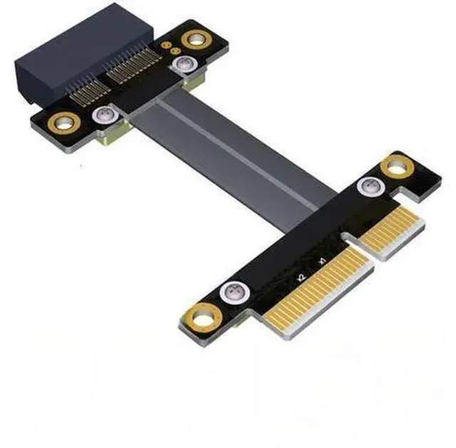 Main image of PCI-E x4 to x1 extension converter cable pice 4x to PCIe3.0 1x adapter Flexible Flat Cable computer motherboard extend
