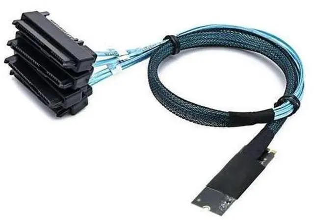 Main image of M. 2 Mkey SFF-8643 Contact To 4-port SAS SFF-8482 2-in-1 Server High-Speed Conversion Cable