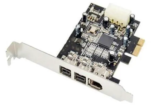 Main image of PCIE Combo 2x 1394b + 1x 1394a Firewire Ports PCI-Express Controller Card 1394 card TI Chipset 6pin cable win10