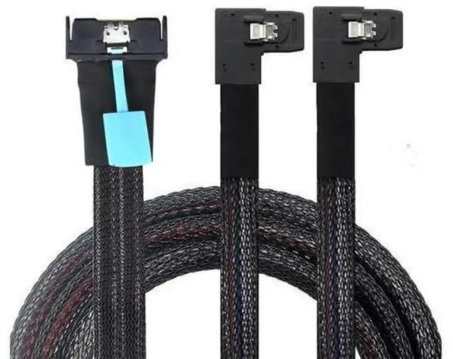 Main image of PCI-E 5.0 8X 74Pin to 2X 36Pin Mini SAS SFF-8087 right angle Extension Data and Cord Cable