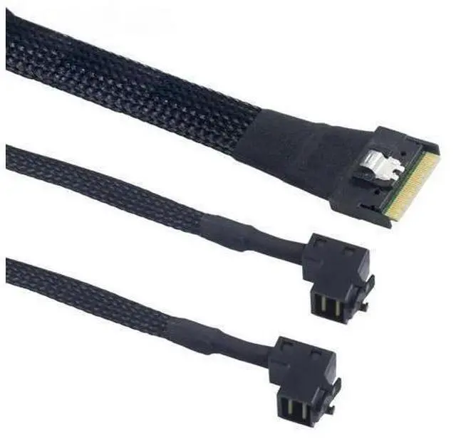 Main image of Mini SAS slim SFF-8654 8i 4.0 To 2 Ports SAS HD SFF-8643 connection Cable