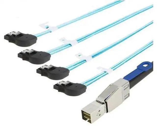 Main image of MINI SAS SFF-8644 with IC to 4 Ports SATA 7P female Adapter cable