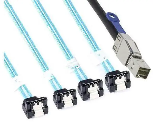 Main image of Mini SAS HD SFF-8644 with IC to 4 Ports SATA 7P female Adapter cable server