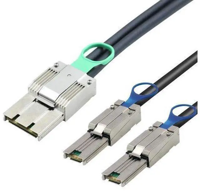 Main image of Zinc Alloy Dual express iPass MINI SAS HD SFF-8088 8X 68P High-Speed I/O male to 2X SFF-8088 26P male Active assemblies cable