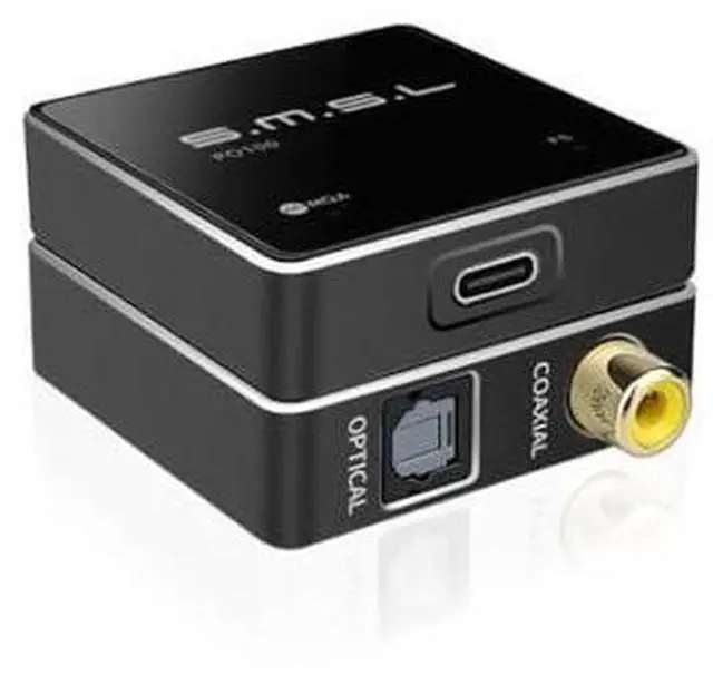 Main image of SMSL PO100 2024 XU316 Digital to Analog Audio Converter, MQA Decoding USB to Toslink Coaxial/Optical, Mini USB to Coaxial Cable Adapter for Phone/PC/Player/Streamer, Black