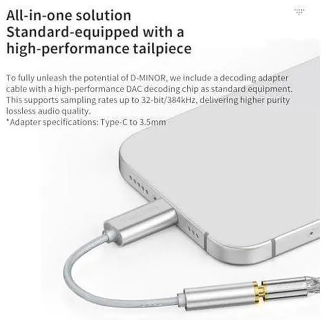 Alt view image 6 of 7 - TWISTURA D-Minor in-Ear Headphones, 10mm Dynamic Driver Earbud Headphones, Noise Isolation Wired Earphone, Wired Ear Buds with 3.5mm Plug, Include Type-C to 3.5mm Decoding Adapter Cable (No Mic)