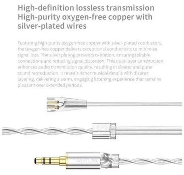 Alt view image 6 of 7 - AOSHIDA TWISTURA Sigma in-Ear Headphones Wired,6mm Dynamic Driver Earphones with 0.78mm 2pin Detachable Cable Ear Buds for Phone,Tablet,Laptop,MP3 (no Mic)