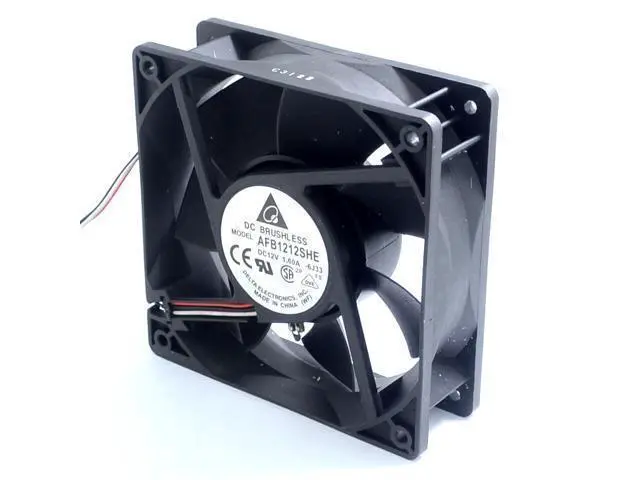 Alt view image 2 of 6 - AFB1212SHE 12cm 1.60a 12v quiet double ball speed automatic temperature control fan wind capacity 120*120*25MM