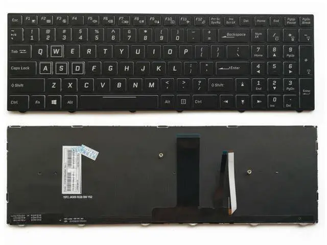 Main image of replacement keyboard for Clevo P955HQ3 P955HQ1 RGB US with Backlit English top