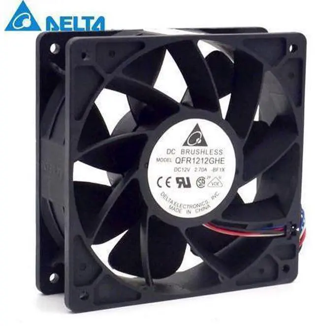Main image of 100PCS Delta QFR1212GHE 12V 2.70A 12038 12CM 6000RPM server fan cooling